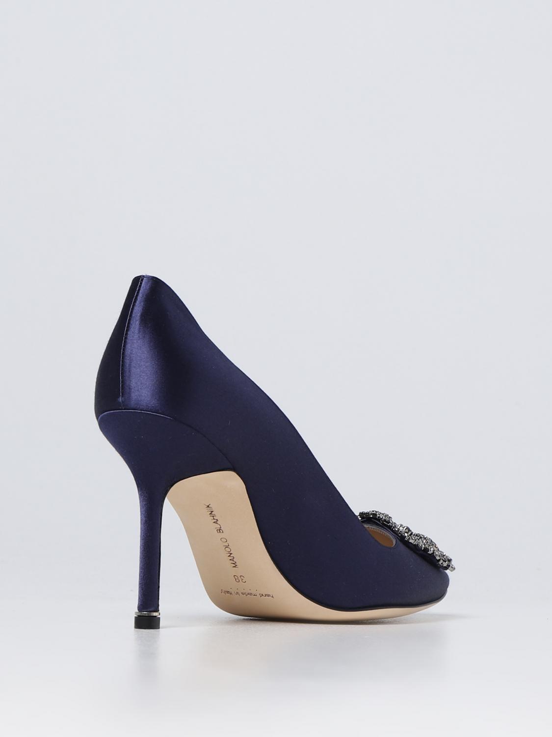 MANOLO BLAHNIK PUMPS: Hangisi Manolo Blahnik décolleté in satin, Blue - Img 3