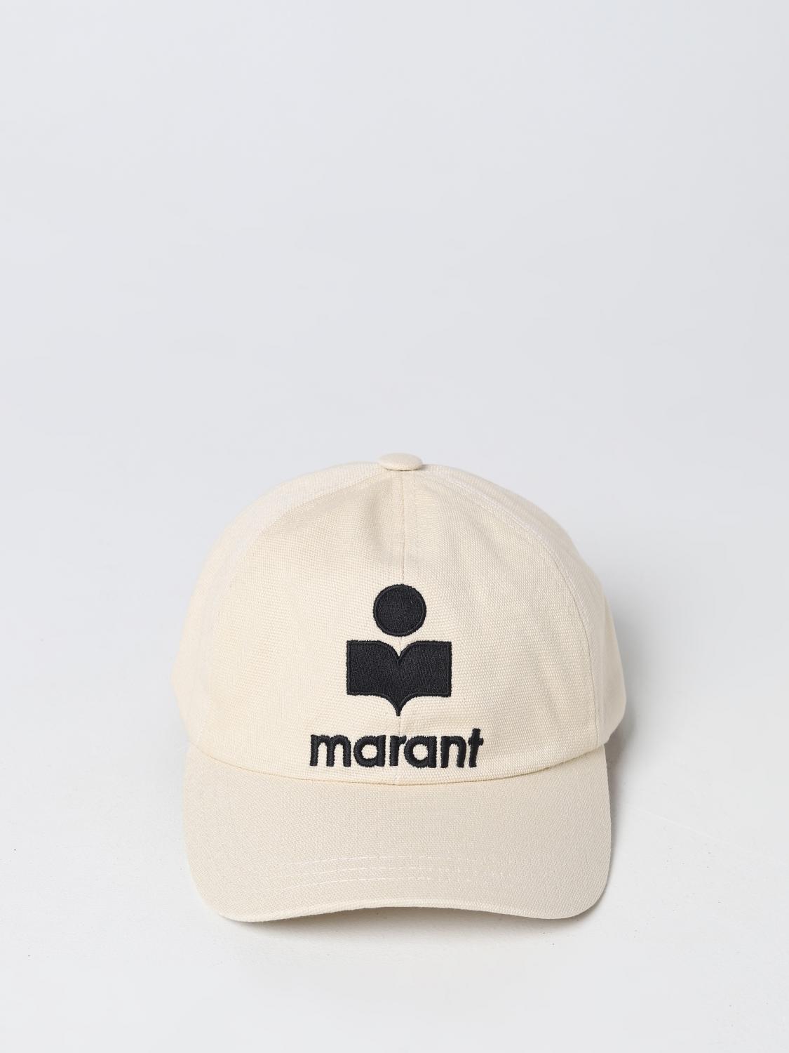 ISABEL MARANT CAPPELLO: Cappello Isabel Marant in cotone con logo, Avorio - Img 2