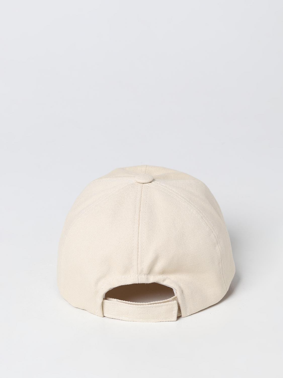 ISABEL MARANT CAPPELLO: Cappello Isabel Marant in cotone con logo, Avorio - Img 3