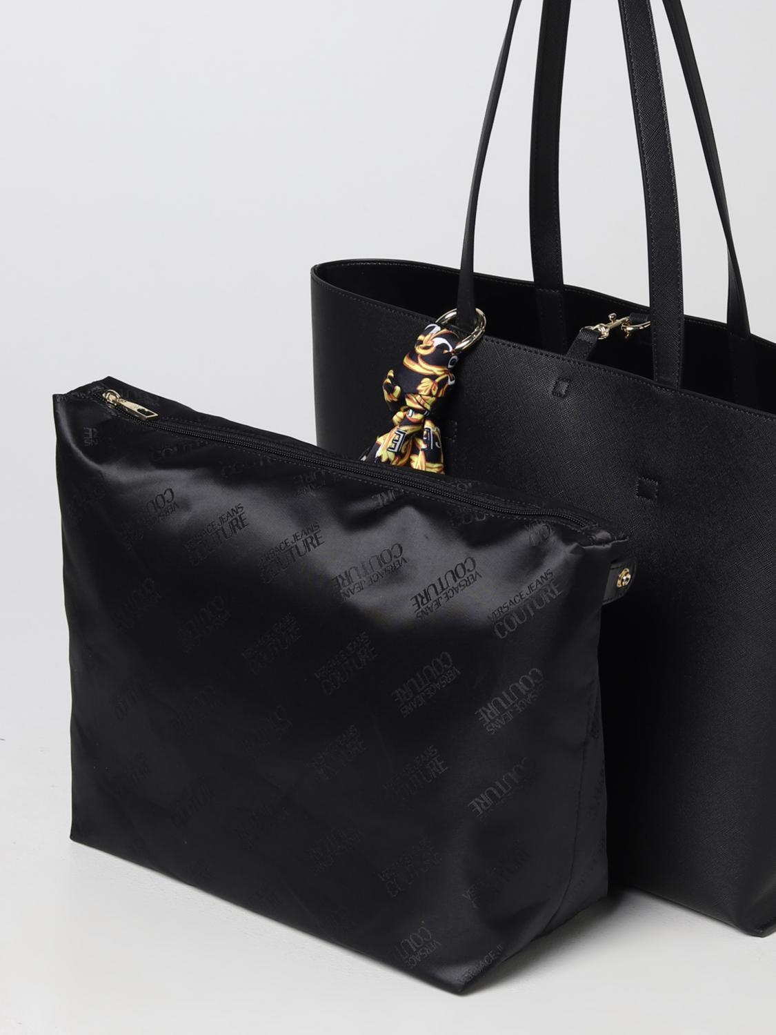 VERSACE JEANS COUTURE 黒 トートバッグショルダーバッグ VERSACE JEANS COUTURE 黒 トートバッグショルダーバッグ