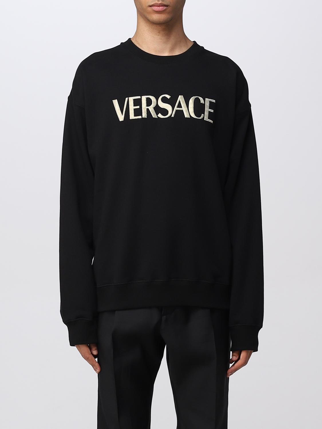 VERSACE: cotton sweatshirt - Black | Versace sweatshirt
