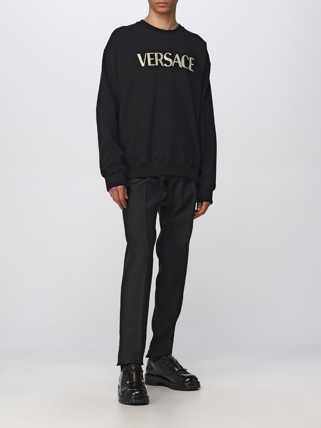 VERSACE: cotton sweatshirt - Black | Versace sweatshirt