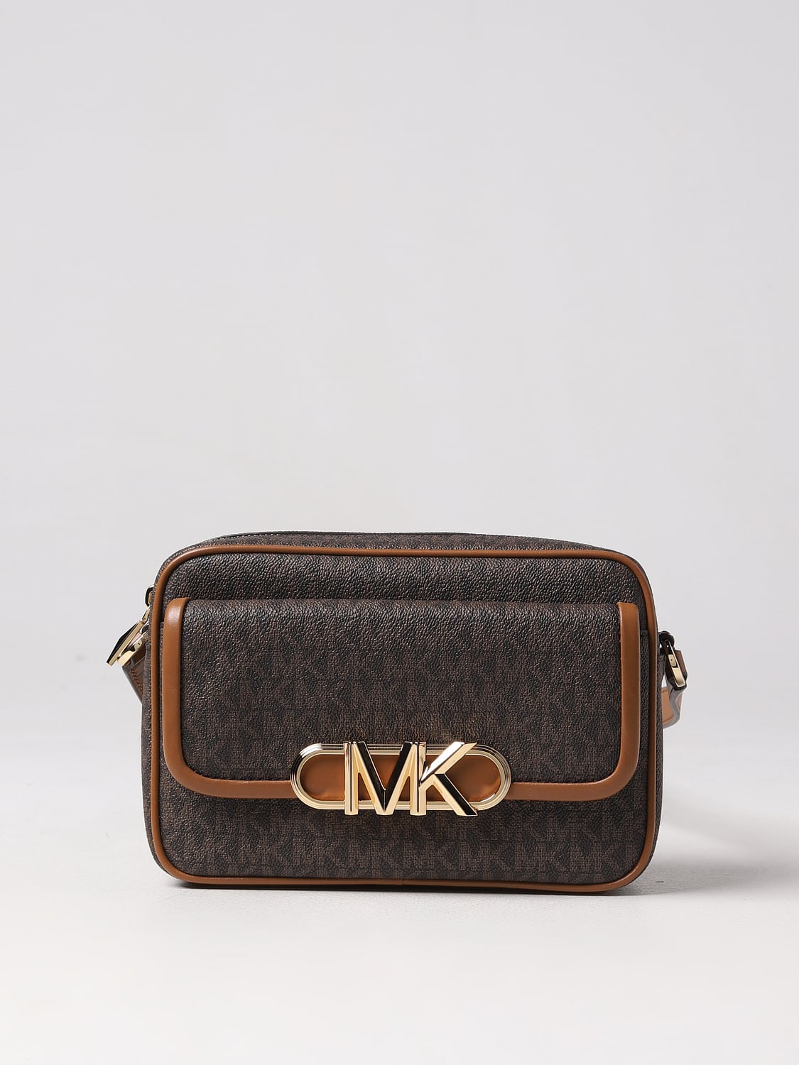 MICHAEL KORS CROSSBODY BAG: Michael Kors Parker bag in coated fabric, Brown - Img 1