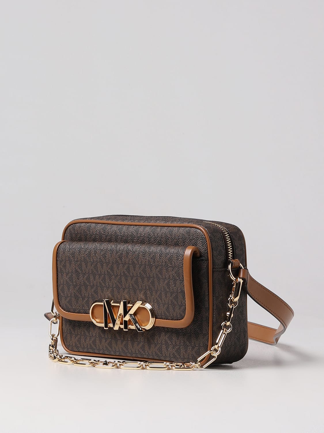 MICHAEL KORS CROSSBODY BAG: Michael Kors Parker bag in coated fabric, Brown - Img 3