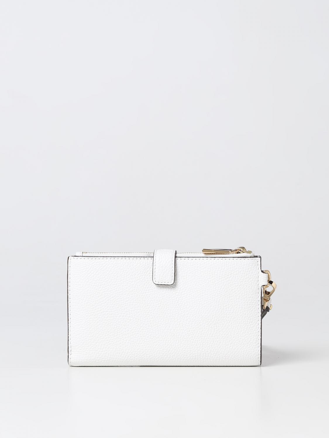 MICHAEL KORS BORSA MINI: Borsa wallet Michael Kors in pelle a grana, Bianco - Img 3