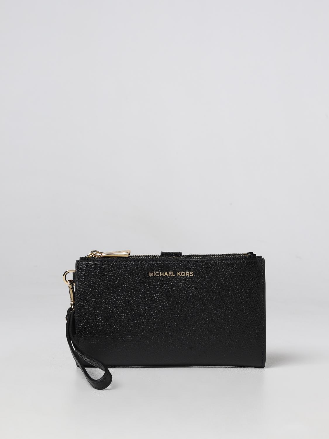 MICHAEL KORS MINI BAG: Michael Kors wallet bag in grained leather, Black - Img 1