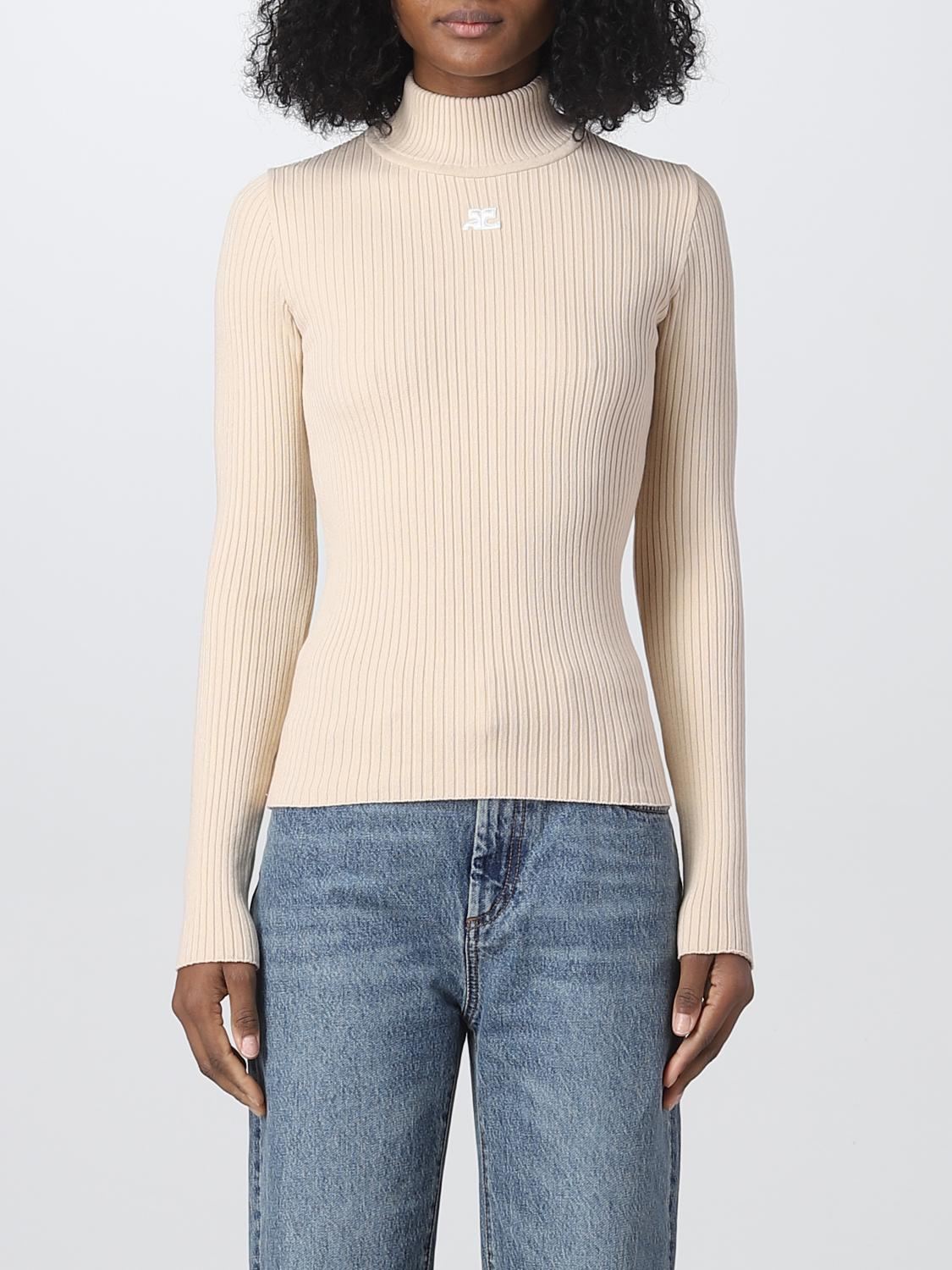 COURRÈGES MAGLIA: Maglia Courrèges in misto viscosa, Beige - Img 1
