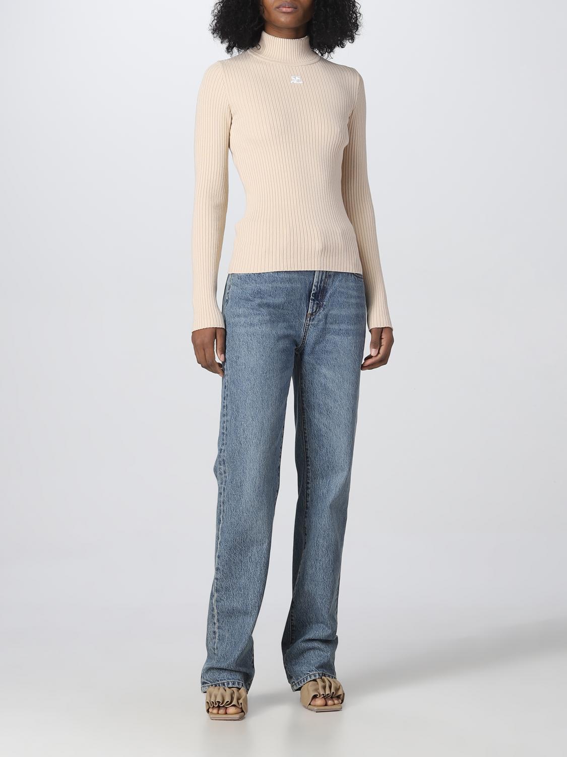 COURRÈGES MAGLIA: Maglia Courrèges in misto viscosa, Beige - Img 2