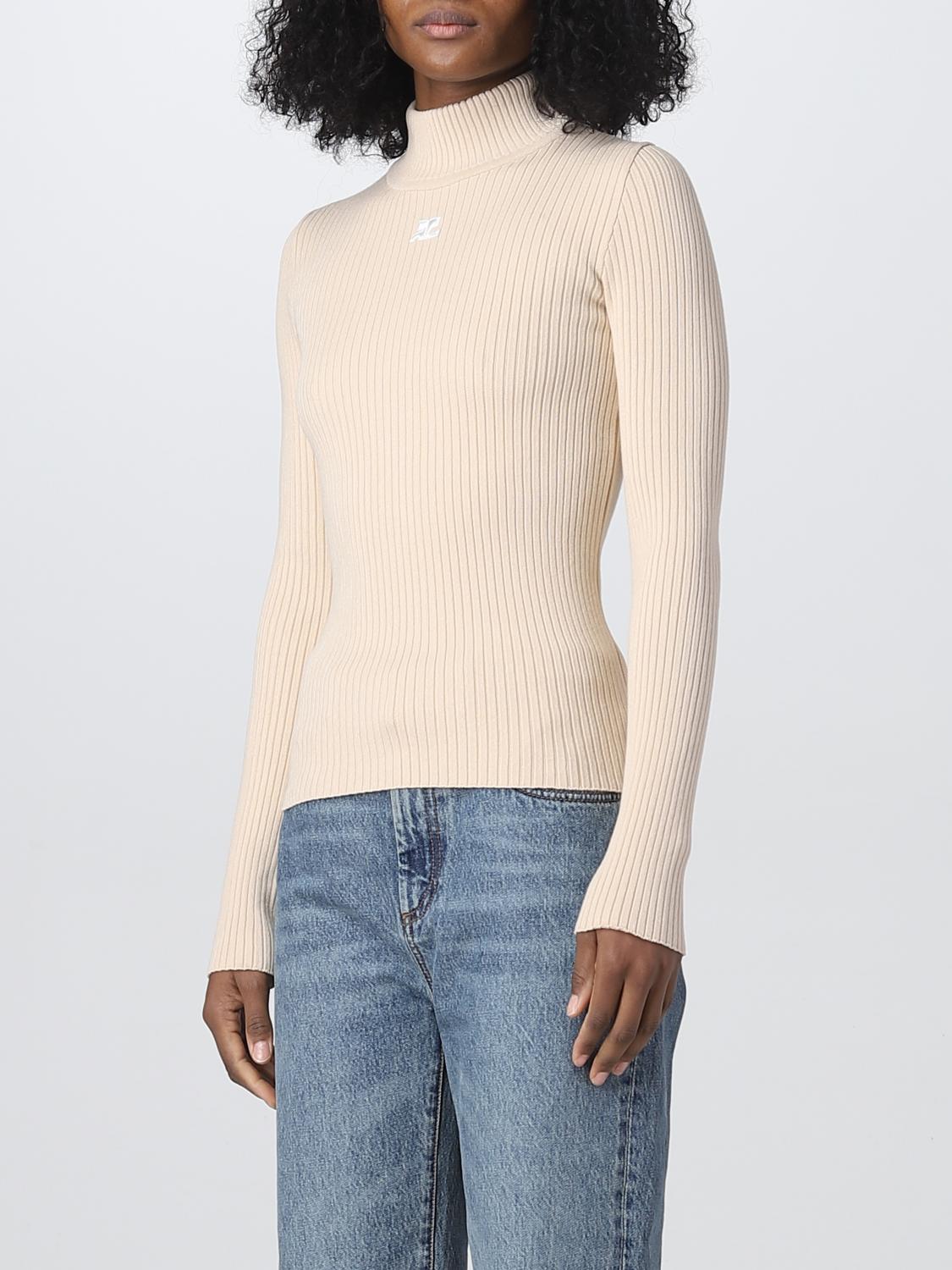 COURRÈGES MAGLIA: Maglia Courrèges in misto viscosa, Beige - Img 4