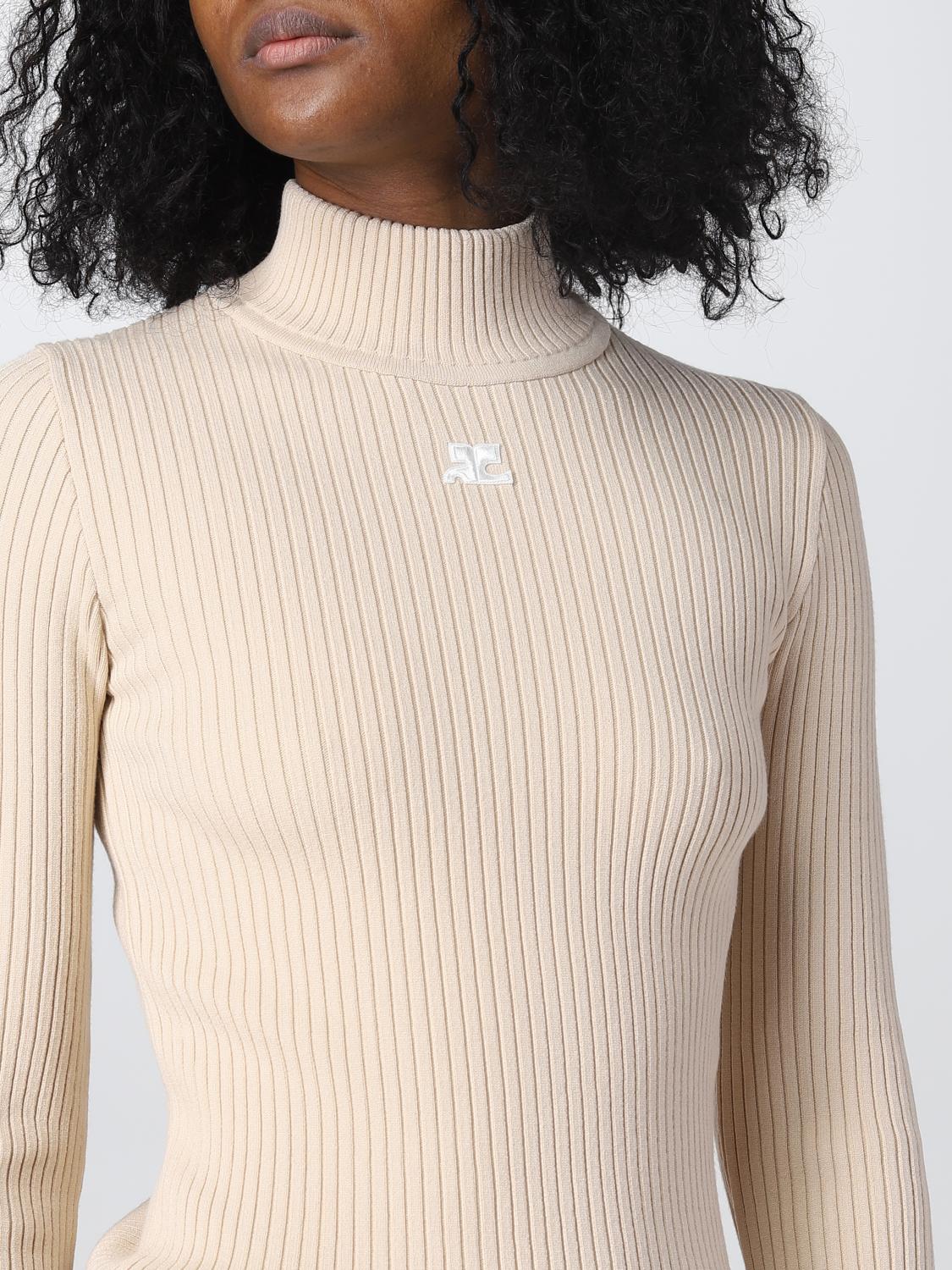 COURRÈGES MAGLIA: Maglia Courrèges in misto viscosa, Beige - Img 5