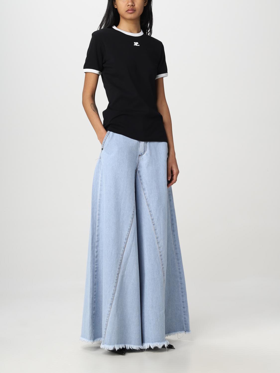 COURRÈGES T-SHIRTS: T-shirt Bumby Reedition Courrèges in cotone, Nero - Img 2