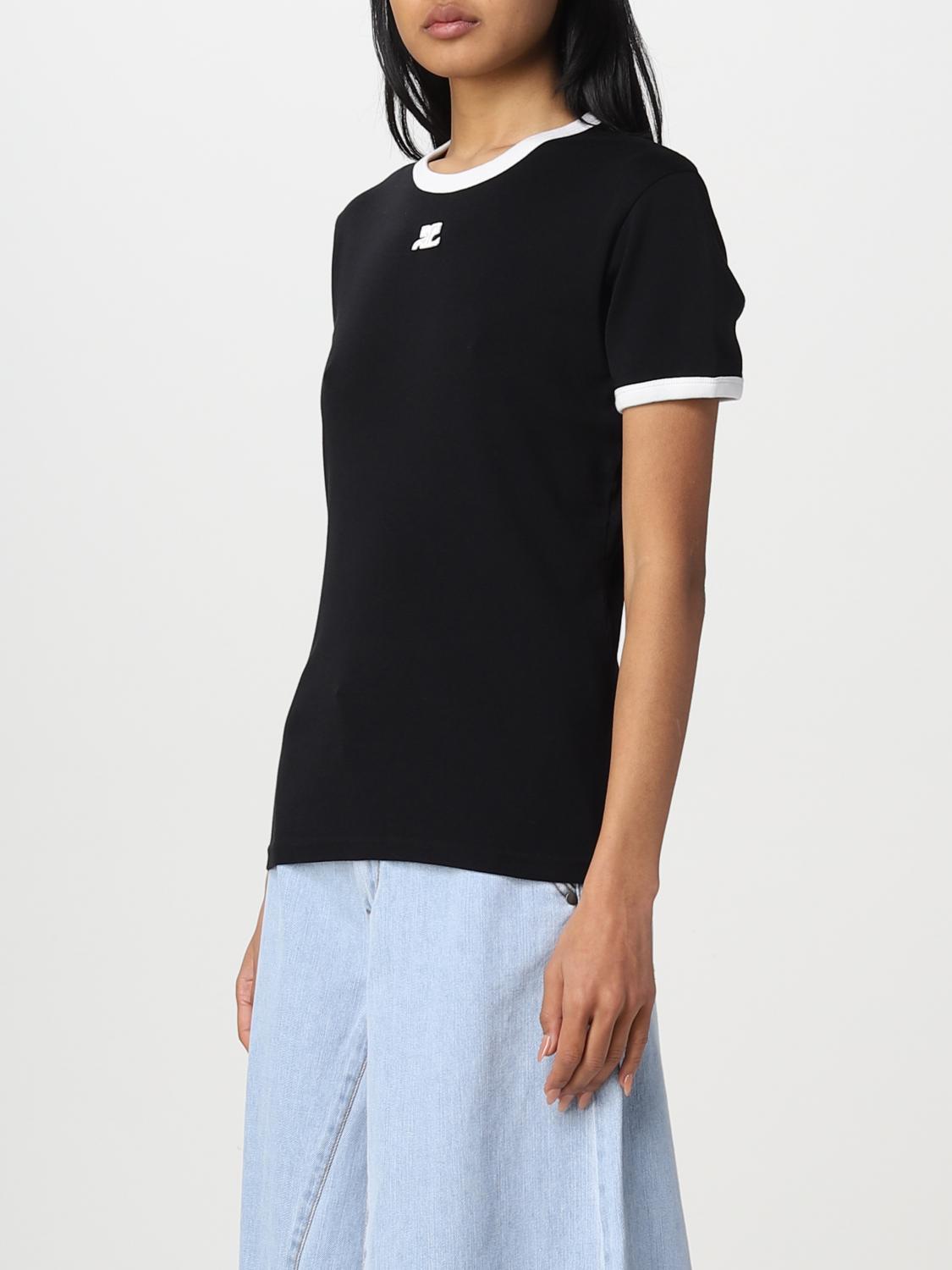COURRÈGES T-SHIRTS: T-shirt Bumby Reedition Courrèges in cotone, Nero - Img 4