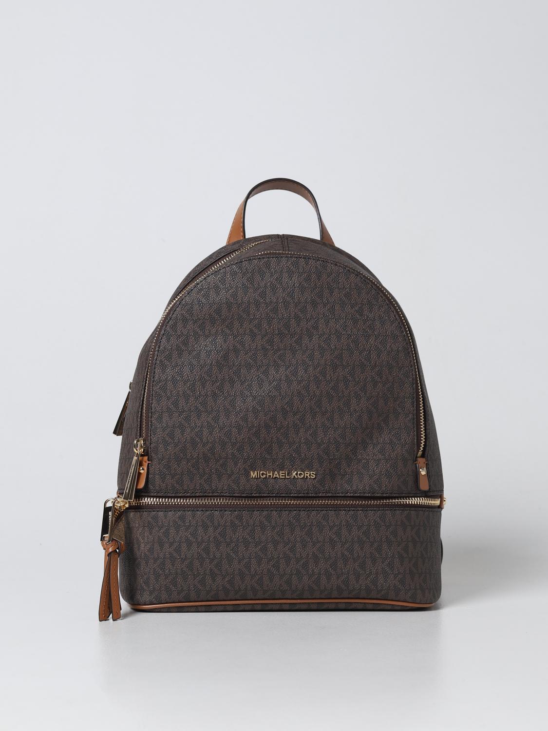 MICHAEL KORS: Rhea backpack in coated canvas with all-over  display picture 1