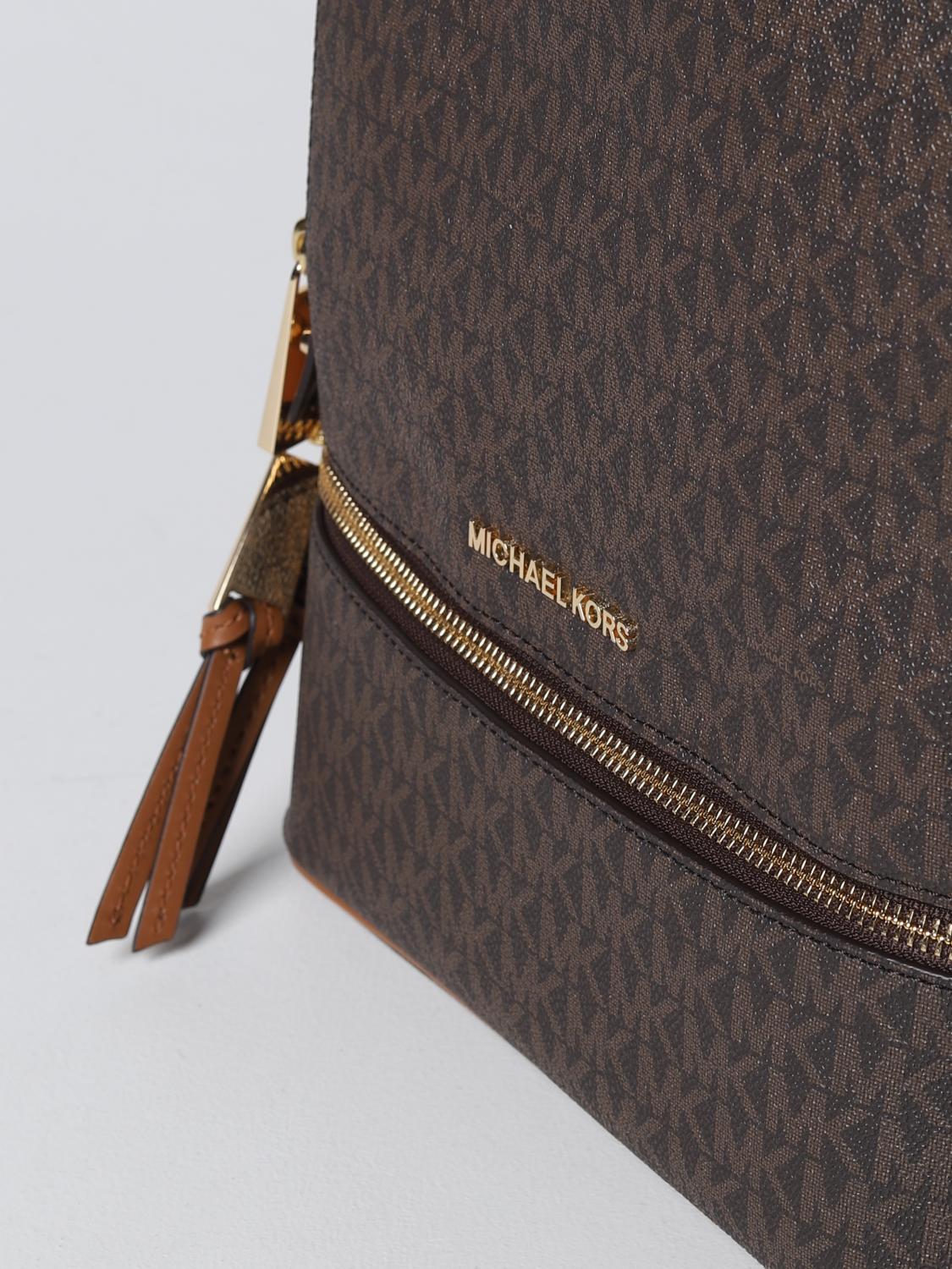MICHAEL KORS: Rhea backpack in coated canvas with all-over  display picture 1