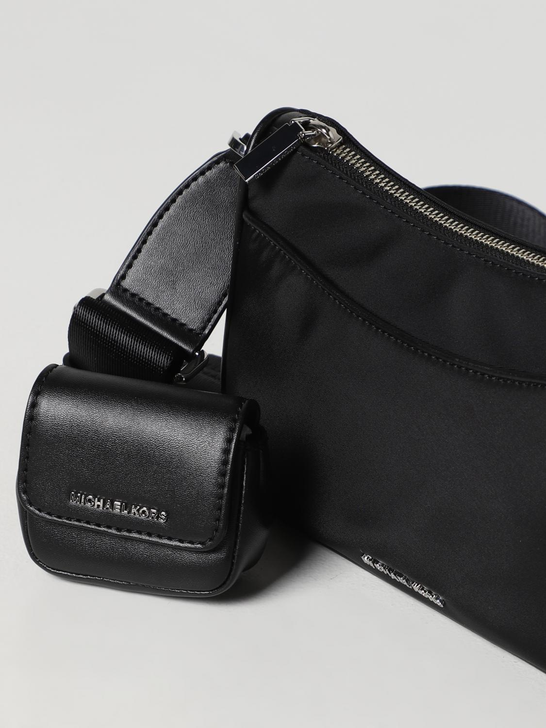 MICHAEL KORS BORSA MINI: Borsa Michael Kors in nylon con custodia amovibile per Airpods Pro®, Nero - Img 3
