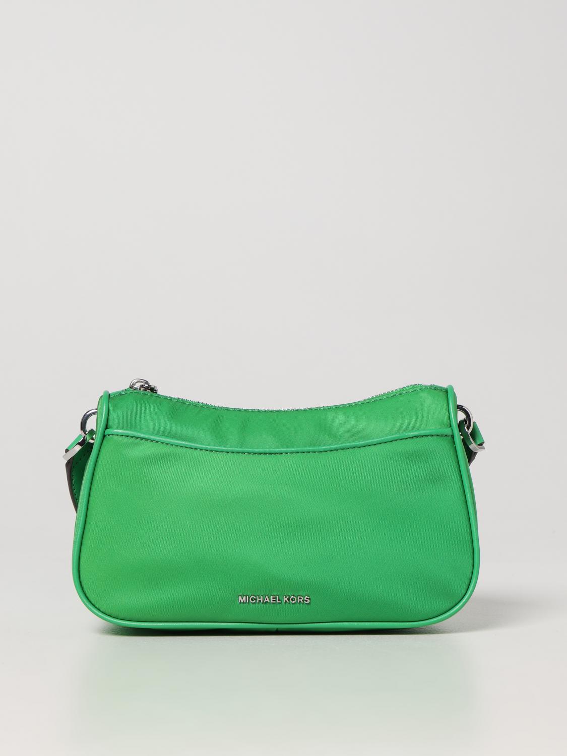 MICHAEL KORS BORSA MINI: Borsa Michael Kors in nylon con custodia amovibile per Airpods Pro®, Verde - Img 1