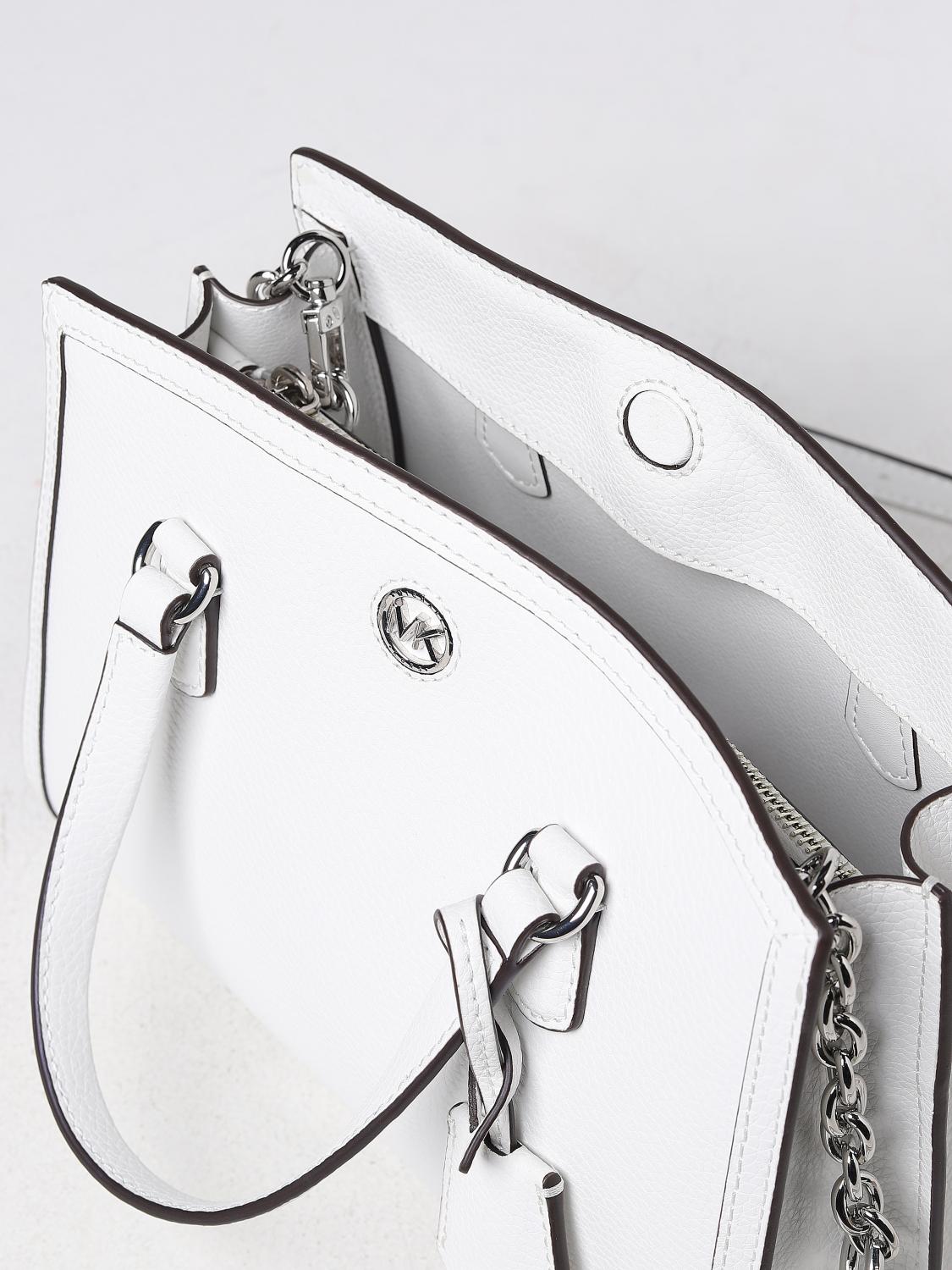 MICHAEL KORS BORSA A MANO: Borsa Michael Kors in pelle a grana, Bianco - Img 3