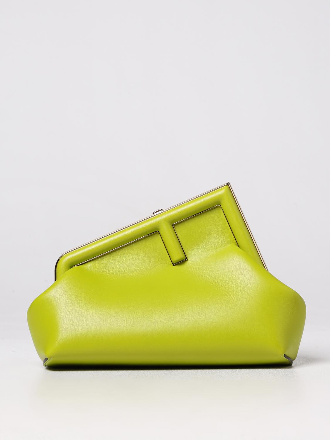 FENDI BORSA MINI: Borsa First Fendi in nappa, Verde - Img 1