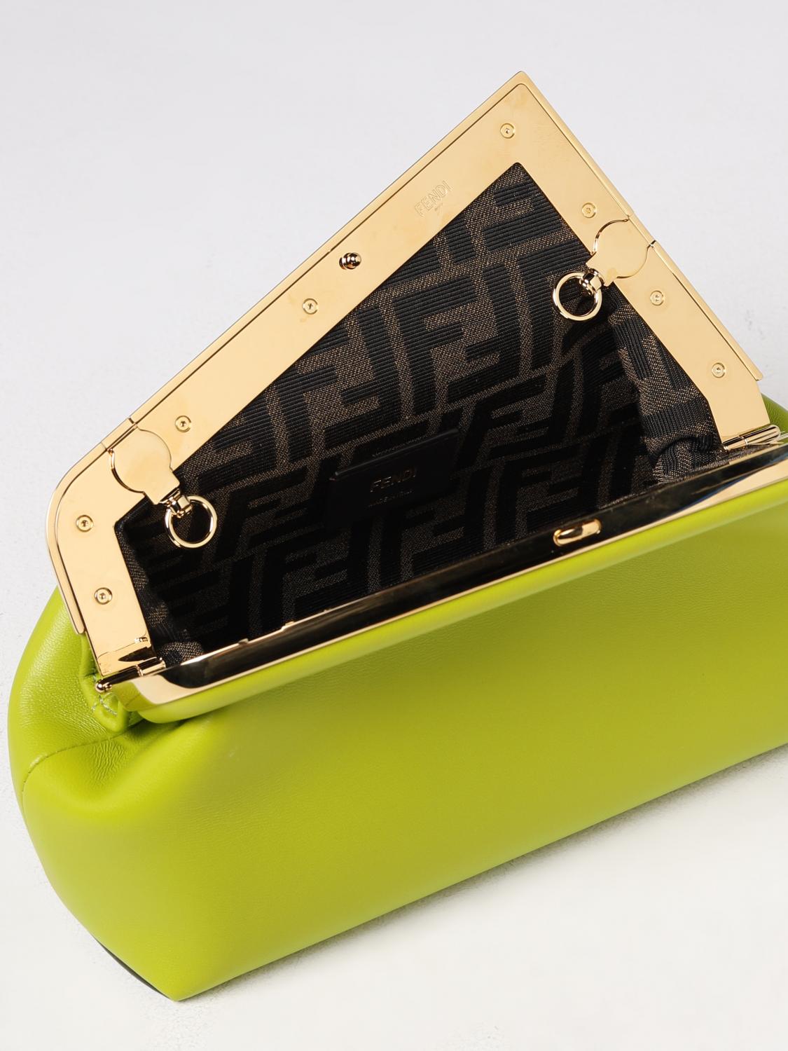FENDI BORSA MINI: Borsa First Fendi in nappa, Verde - Img 4