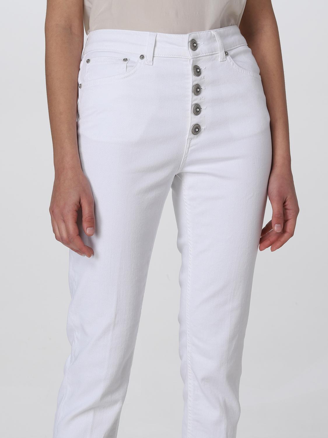 パンツ DONDUP Women Straight Pants DP268B BS0030 PTD000 White DONDUP: Trousers woman - White | Dondup jeans