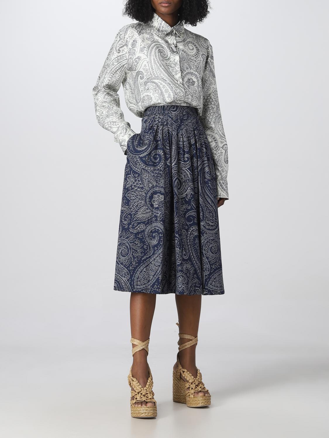 ETRO SHIRT: Etro shirt in silk with all over Paisley print, White - Img 2
