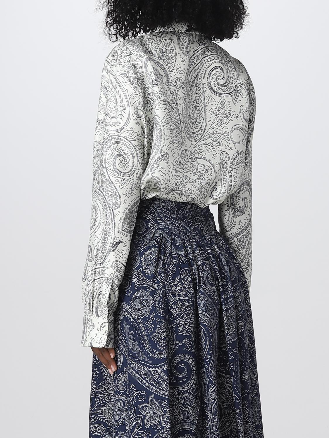 ETRO SHIRT: Etro shirt in silk with all over Paisley print, White - Img 3