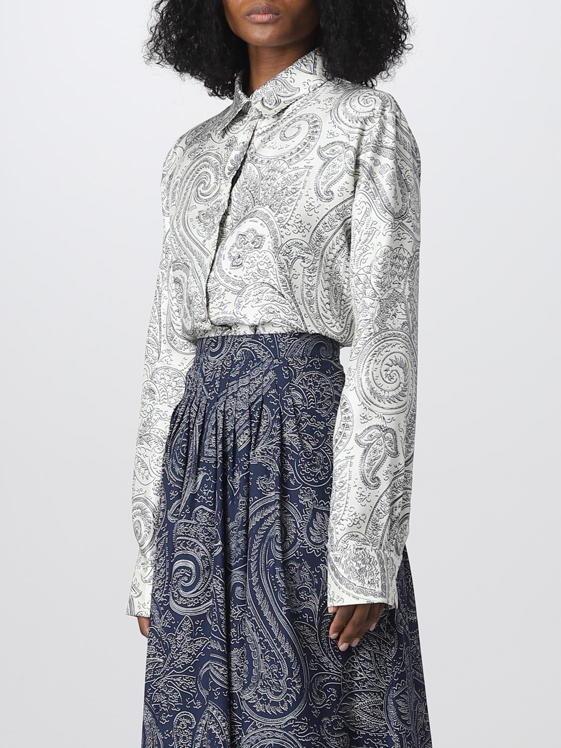 ETRO SHIRT: Etro shirt in silk with all over Paisley print, White - Img 4