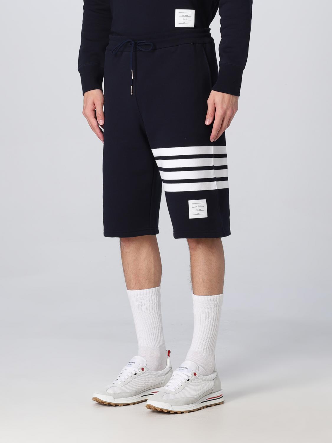 THOM BROWNE SHORTS: Thom Browne shorts in cotton, Navy - Img 4