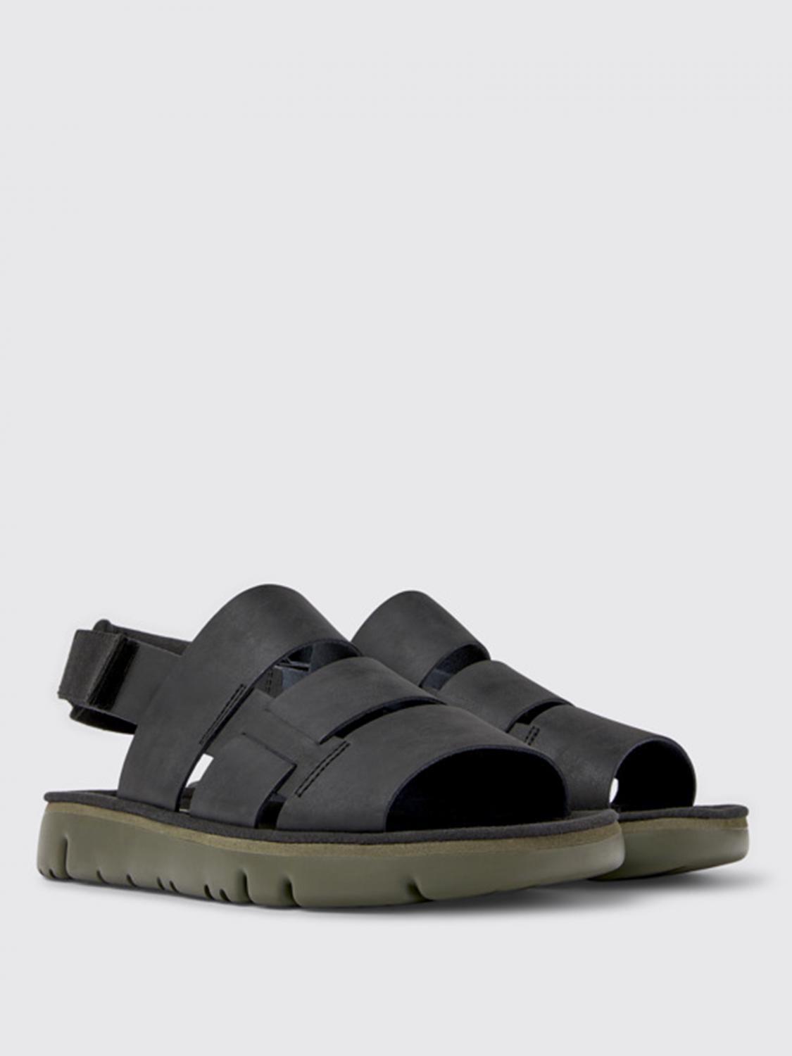 CAMPER SANDALS: Camper Oruga sandals in leather and recycled PET, Black - Img 2