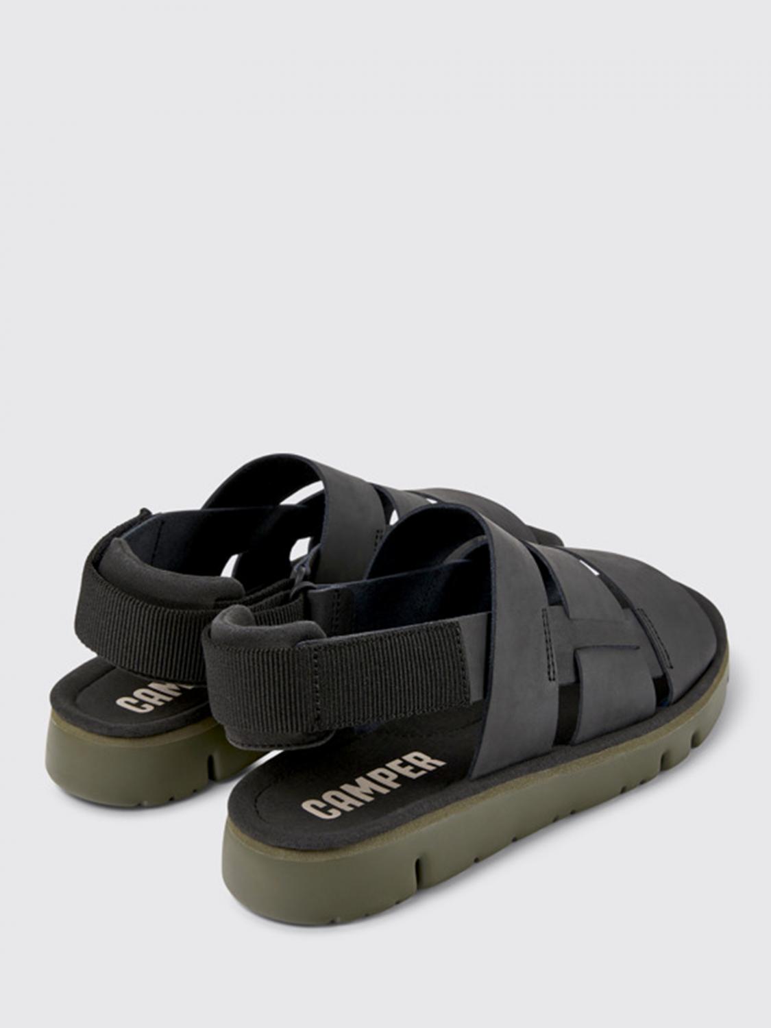 CAMPER SANDALS: Camper Oruga sandals in leather and recycled PET, Black - Img 3