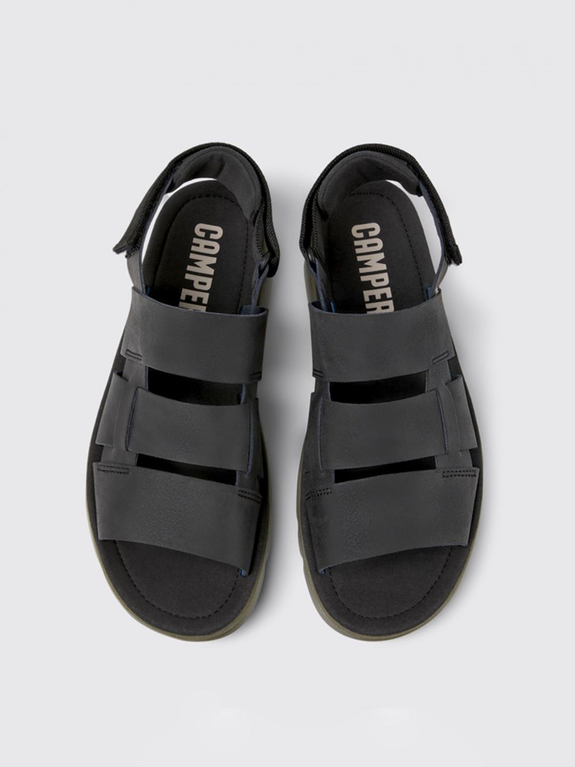 CAMPER SANDALS: Camper Oruga sandals in leather and recycled PET, Black - Img 4