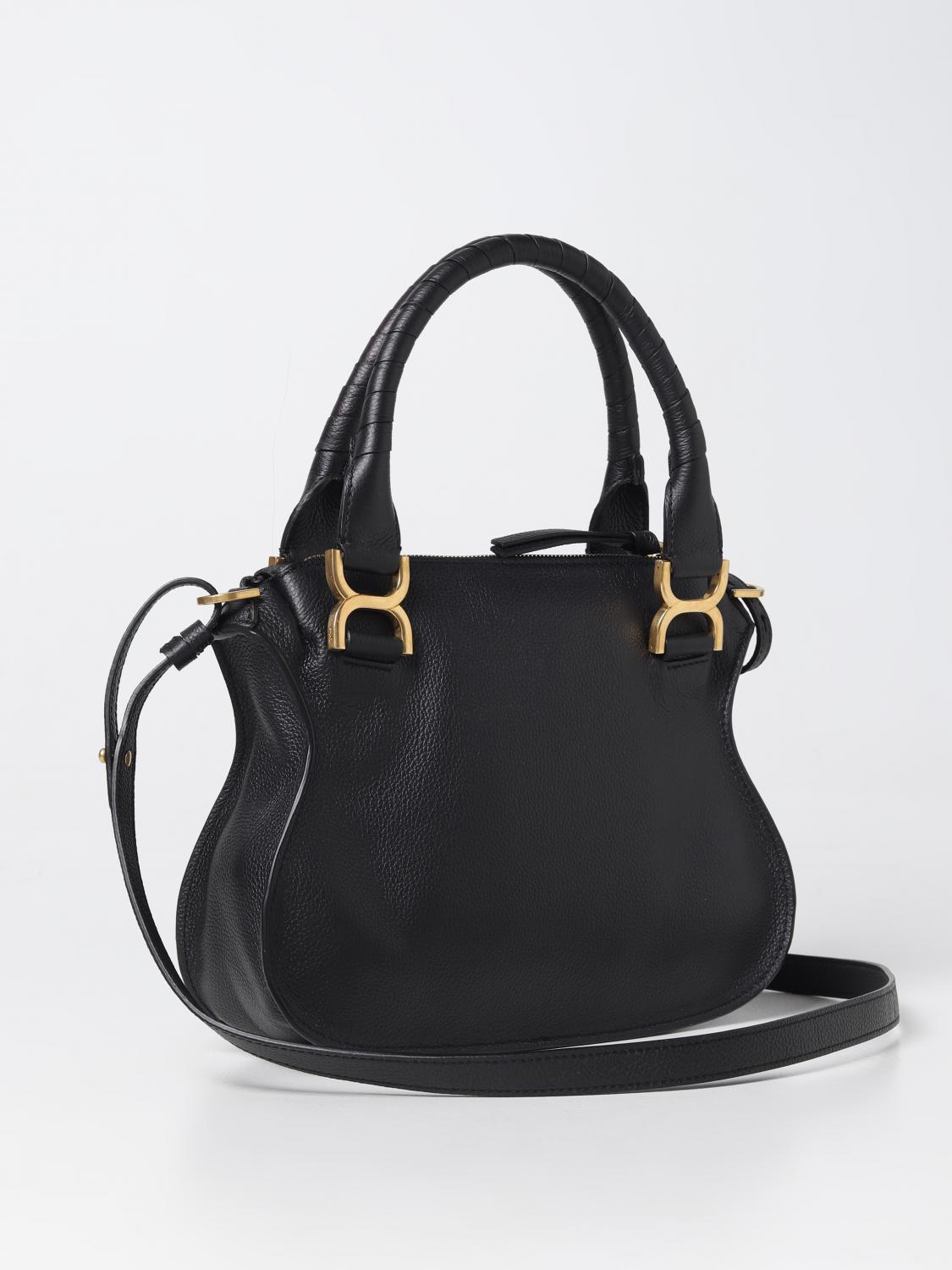 CHLOÉ HANDBAG: Marcie Chloé bag in grained leather, Black - Img 2