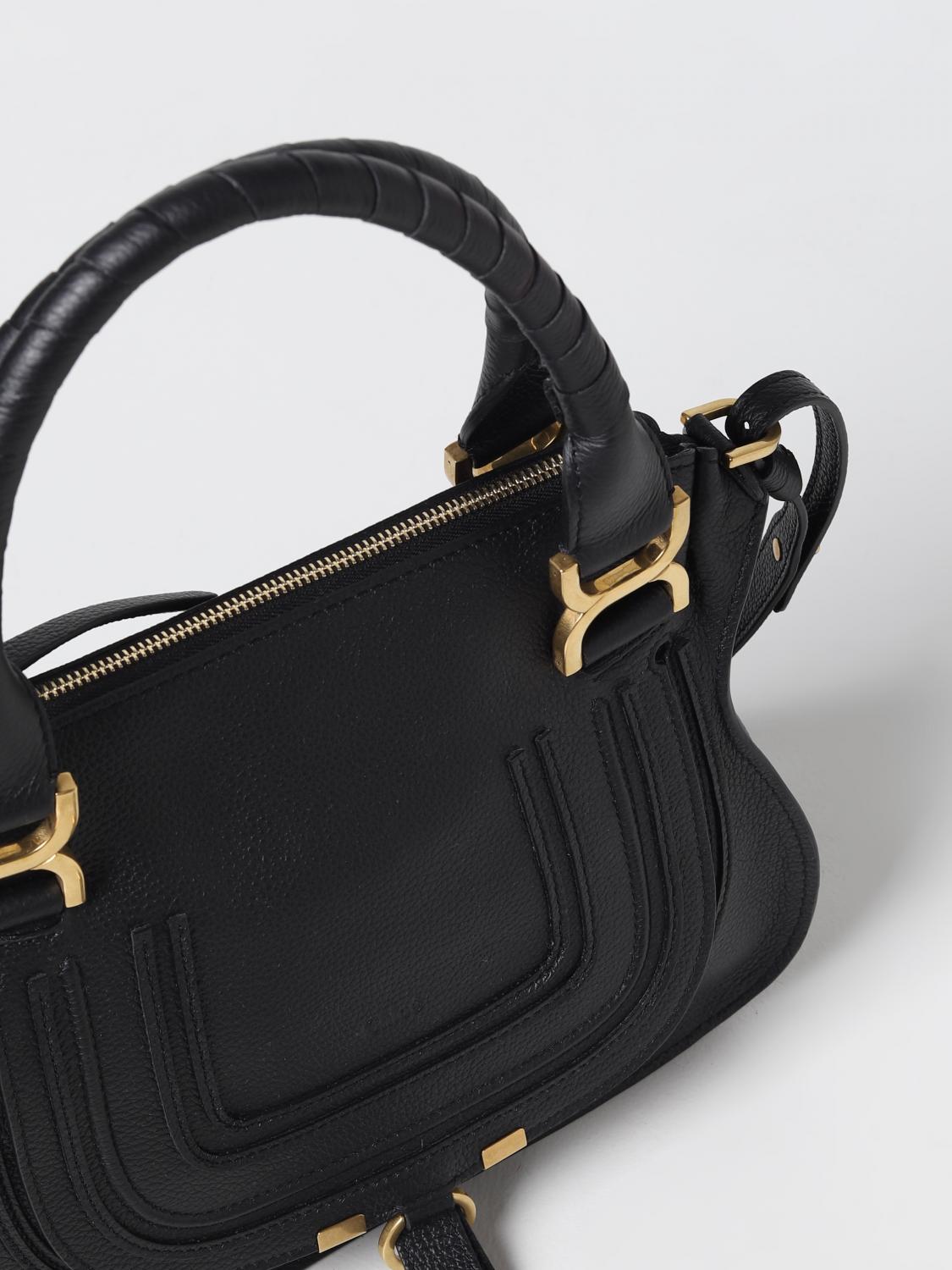 CHLOÉ HANDBAG: Marcie Chloé bag in grained leather, Black - Img 3