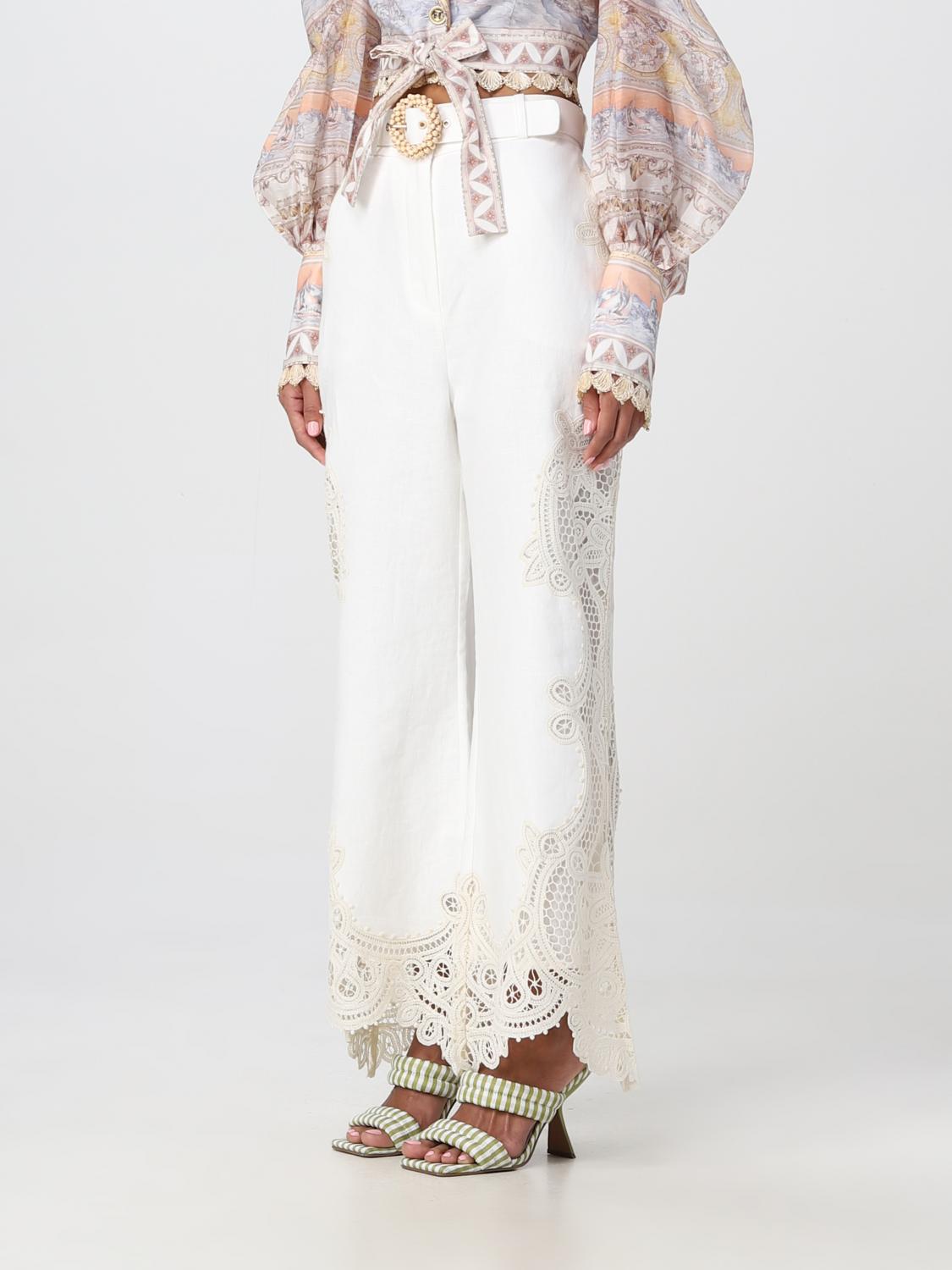 パンツ ZIMMERMANN Woman Pants Ivory 3564PS252 LEM ZIMMERMANN Jacquard-knit track pants | THE OUTNET