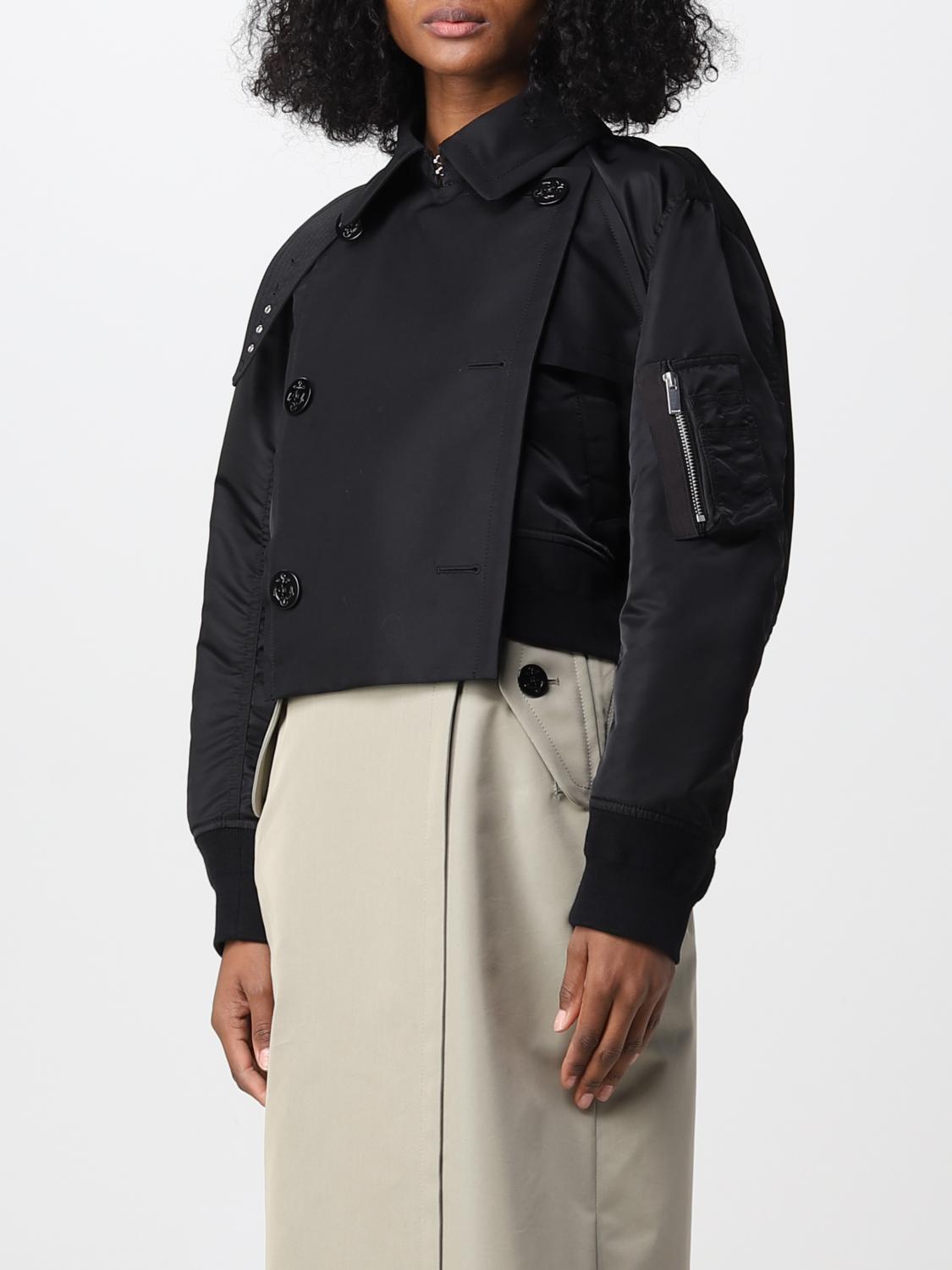 SACAI MANTEL: Mantel damen Sacai, Schwarz - Img 3