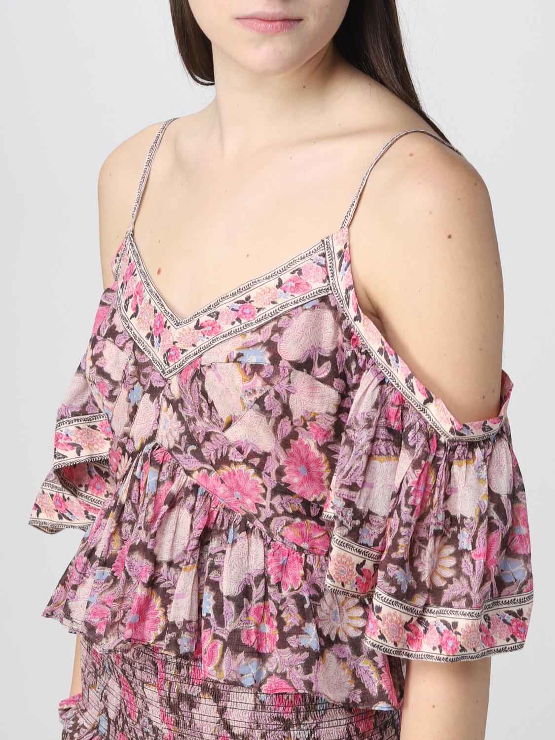 ISABEL MARANT ETOILE TOP: Top Isabel Marant Etoile in cotone stampato, Nero - Img 4