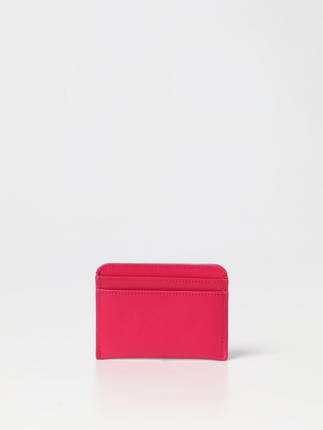 CHLOÉ PORTAFOGLIO: Portacarte di credito Sense Chloé in pelle con logo ricamato, Fuxia - Img 2