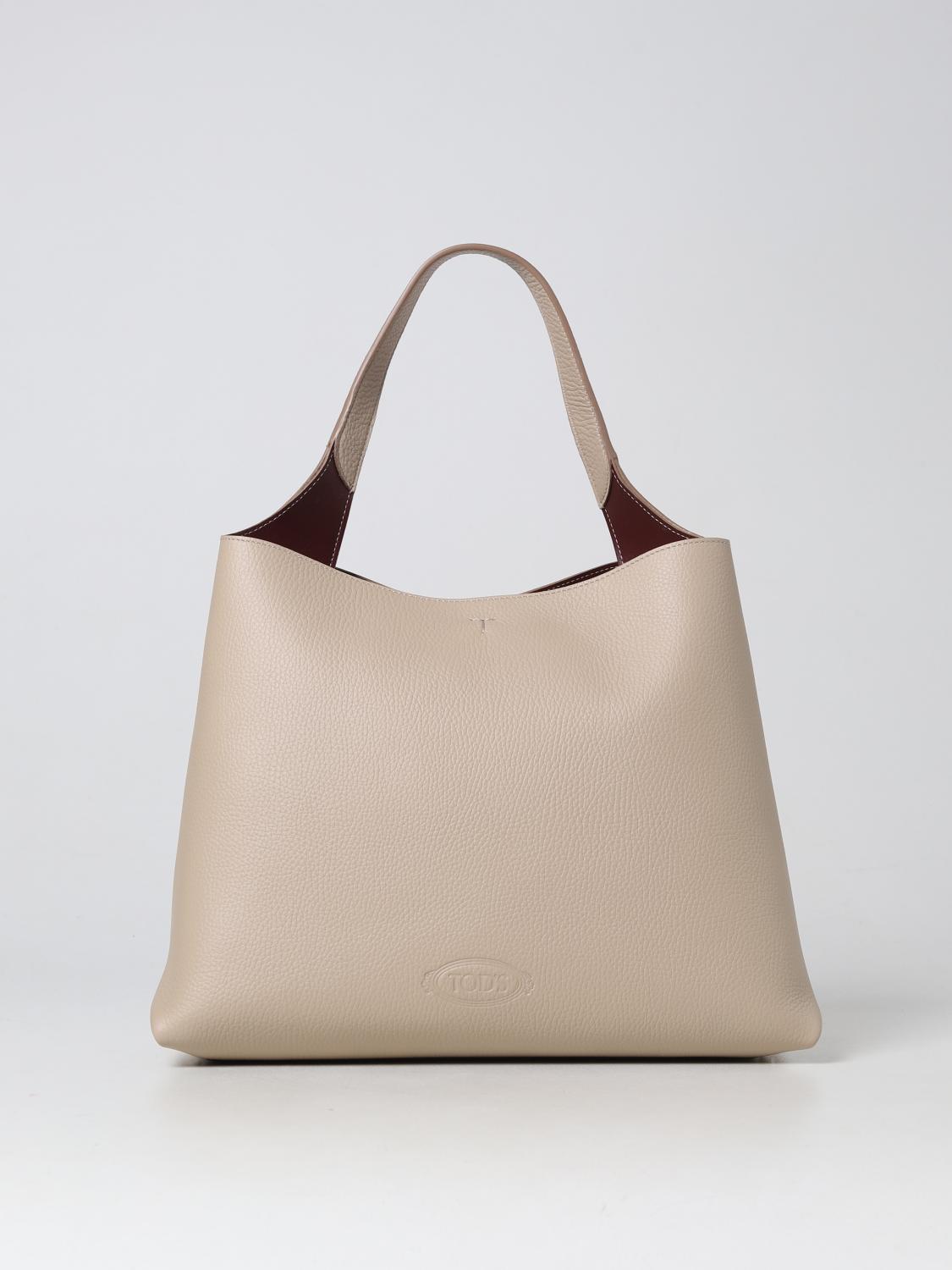 TOD'S BORSA A SPALLA: Borsa Tod's in pelle a grana, Avorio - Img 1