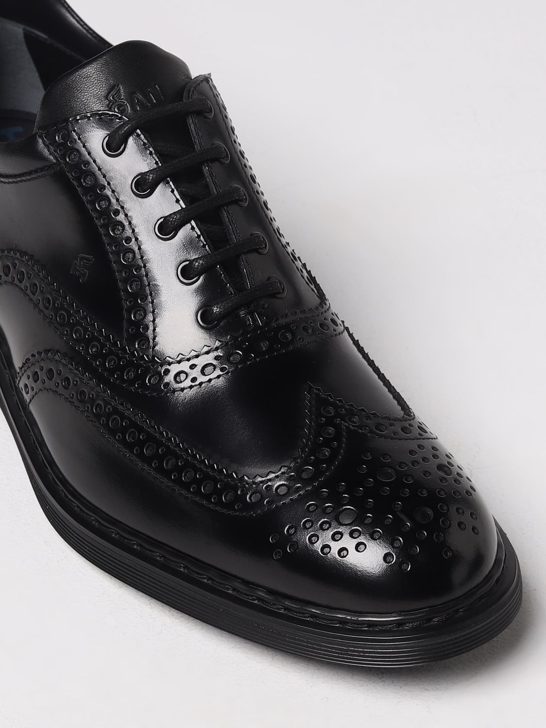 Hogan leather dress shoe brogue size 7 Hogan Lace-Up Leather Brogues In Black - 51% Off | Editorialist main image 2