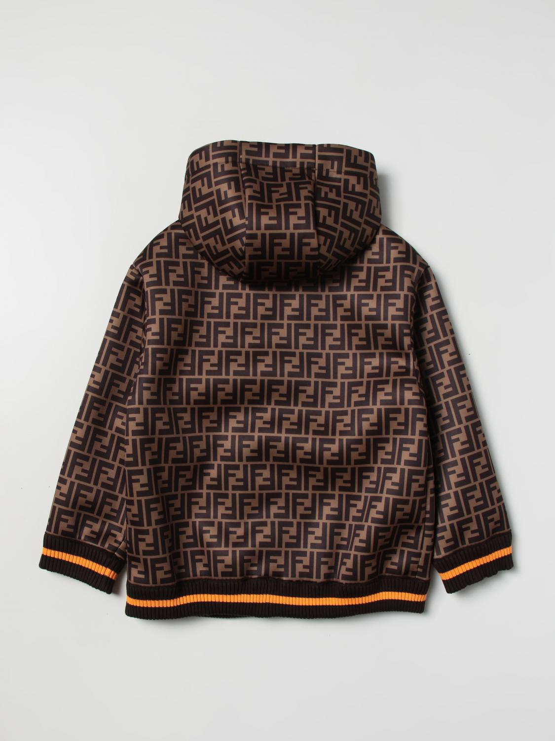 Fendi Kids neoprene bomber jacket - Orange | JMH168AG2X | GIGLIO.COM