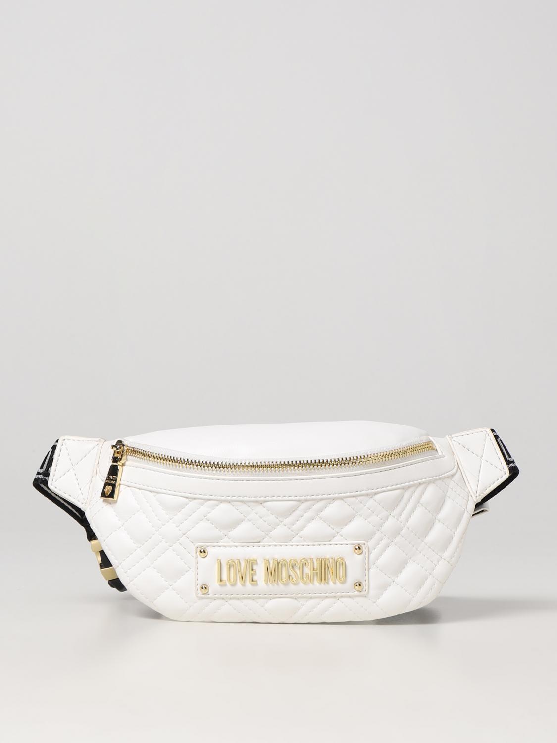 LOVE MOSCHINO: Gürteltasche damen Weiß Love Moschino