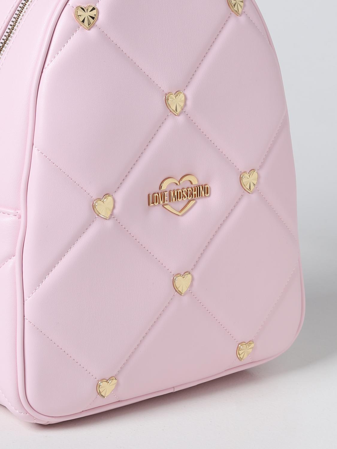 LOVE MOSCHINO スタッズ付きバックパック ピンク Love Moschino backpack in quilted faux leather - Blush Pink