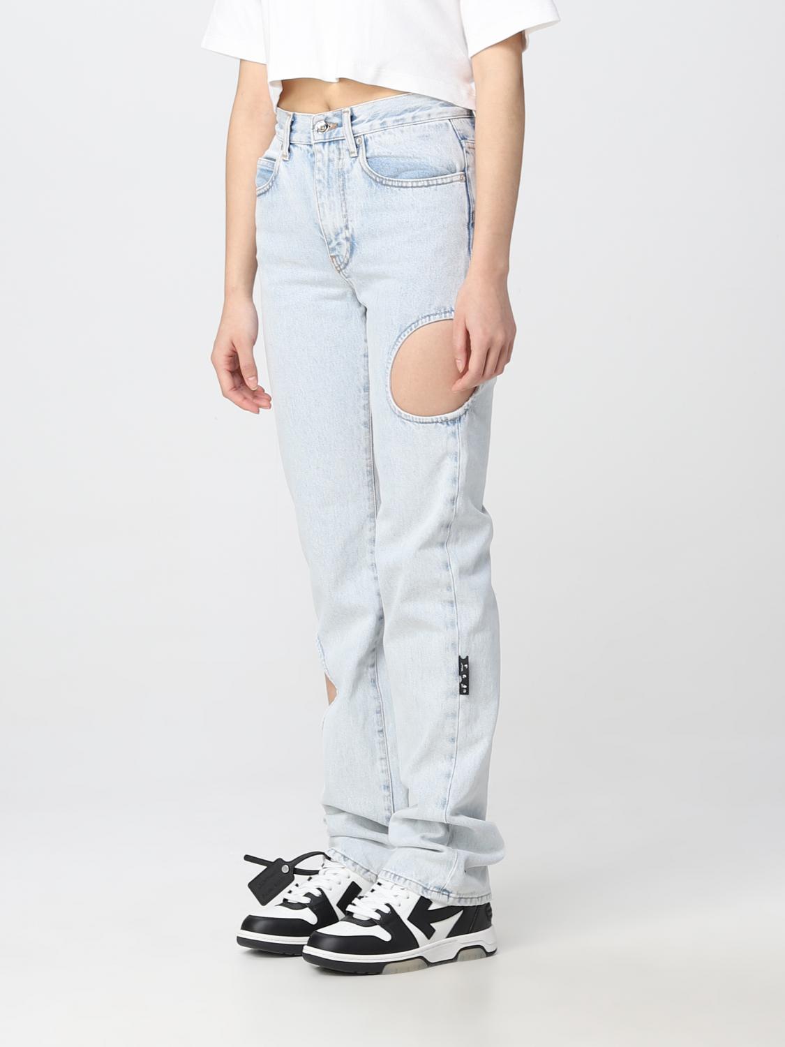OFF-WHITE JEANS: Hose damen Off-white, Blau - Img 4