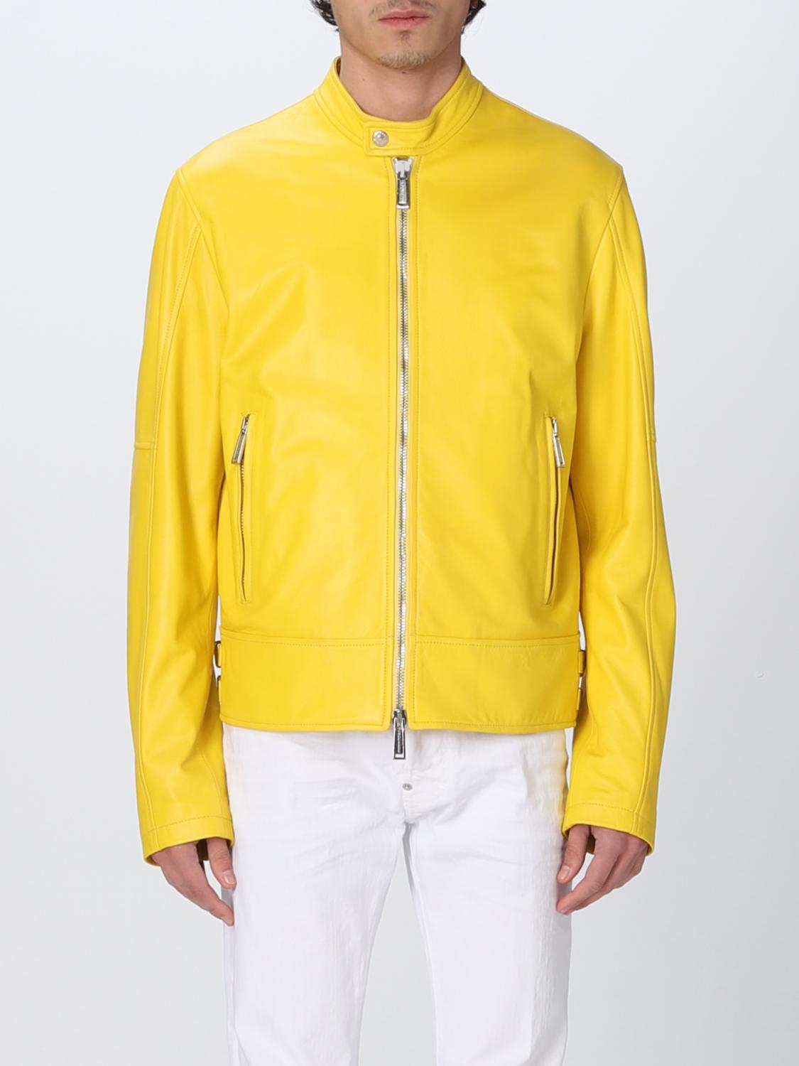 DSQUARED2 GIACCA: Giacca Dsquared2 in pelle, Giallo - Img 1