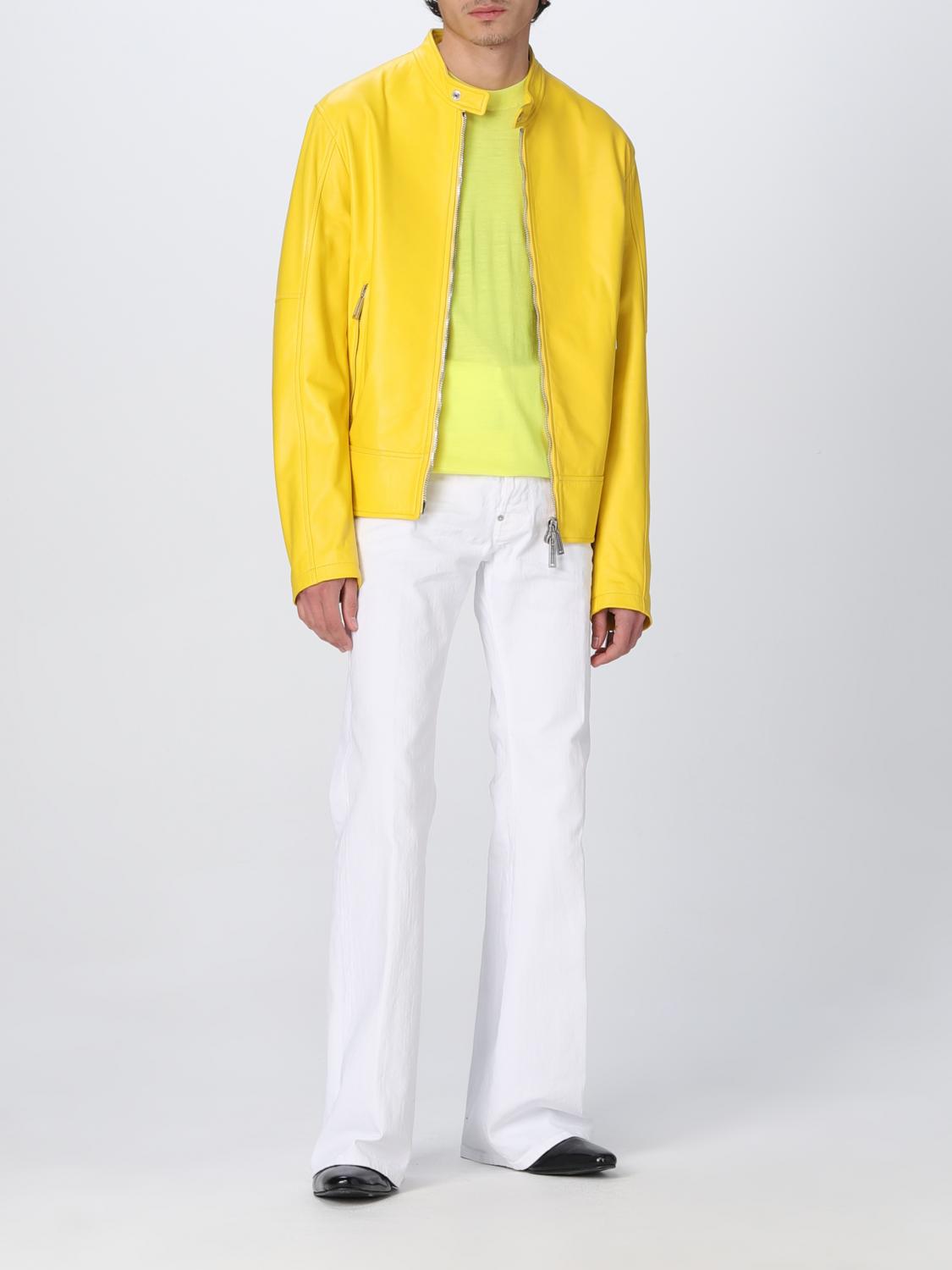 DSQUARED2 GIACCA: Giacca Dsquared2 in pelle, Giallo - Img 2