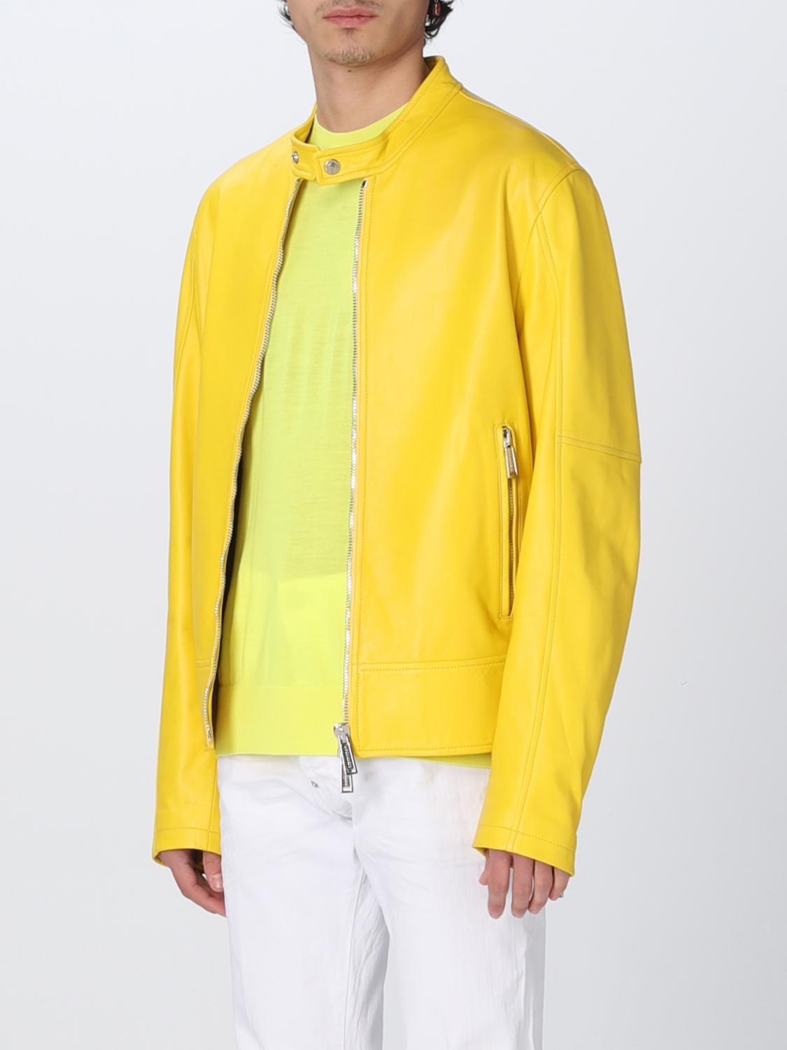 DSQUARED2 GIACCA: Giacca Dsquared2 in pelle, Giallo - Img 4