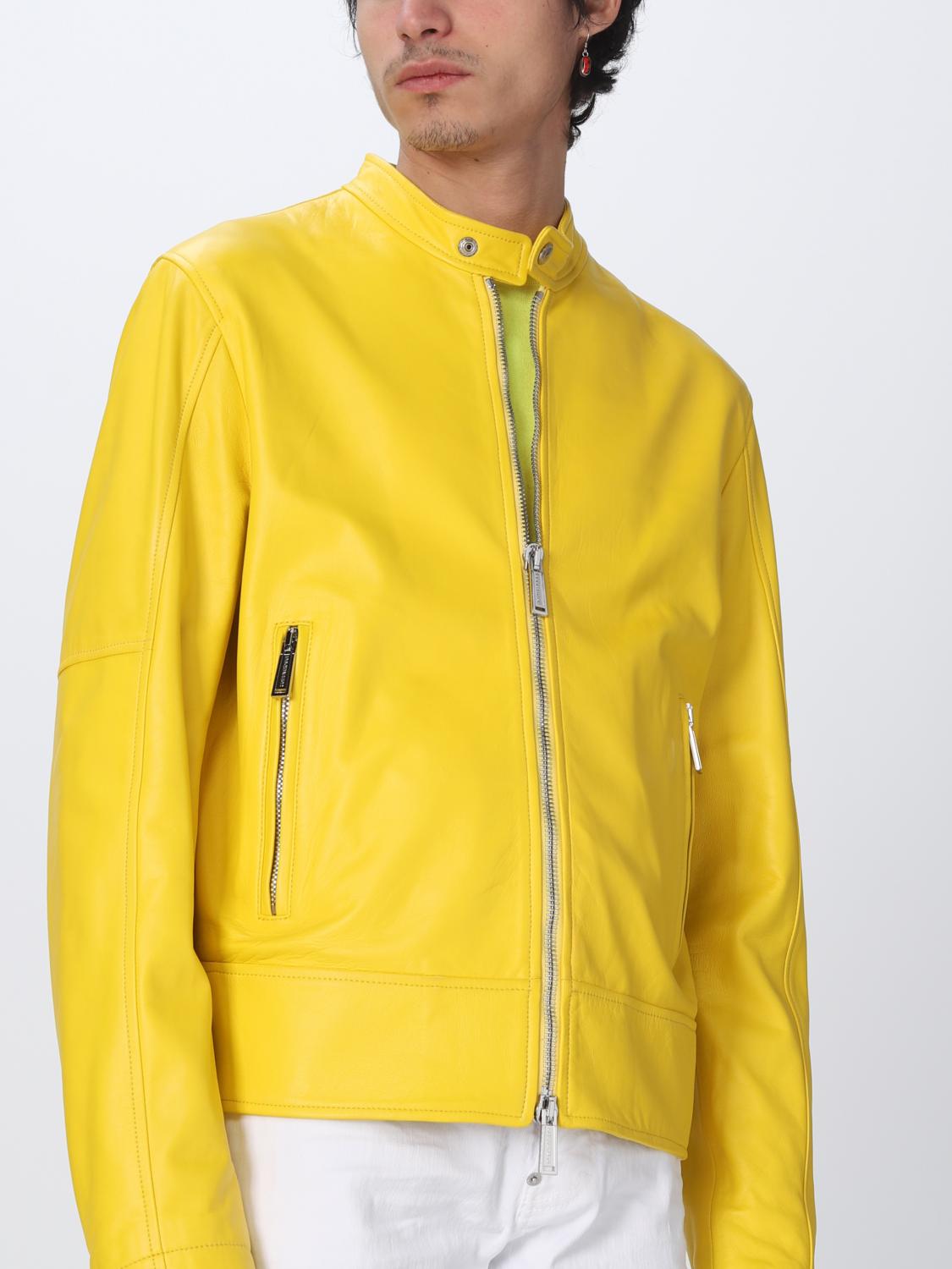 DSQUARED2 GIACCA: Giacca Dsquared2 in pelle, Giallo - Img 5