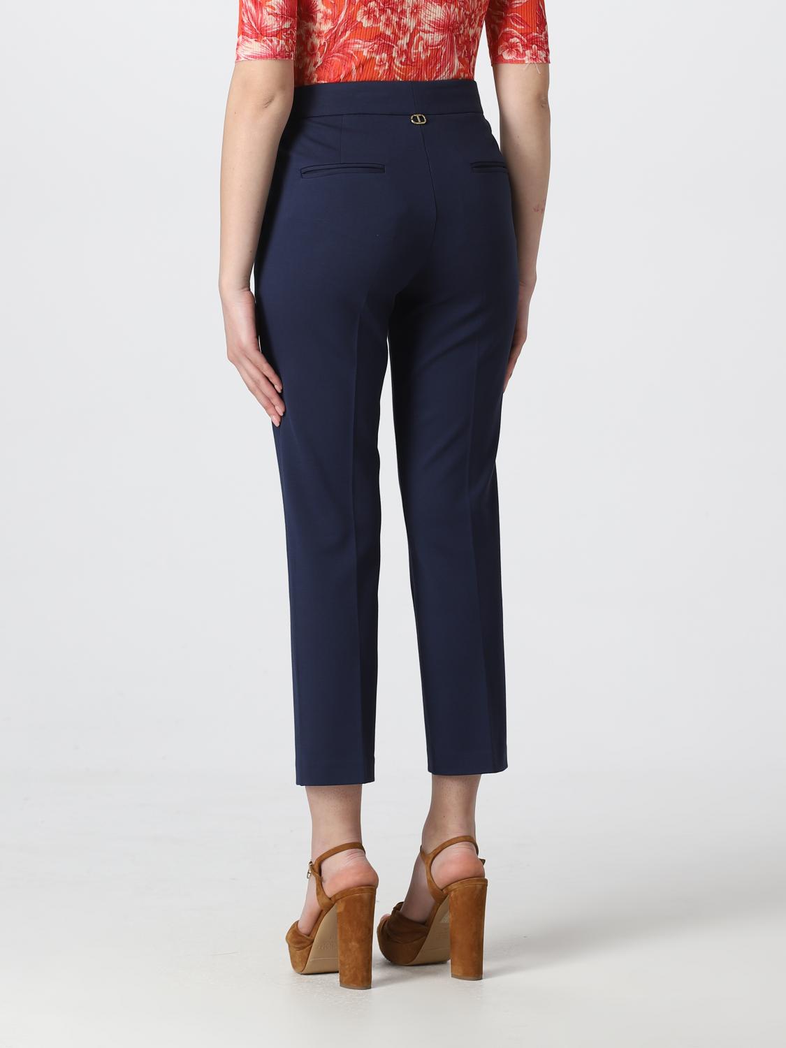 TWINSET PANTALONI: Pantalone Twinset in misto viscosa, Blue - Img 2