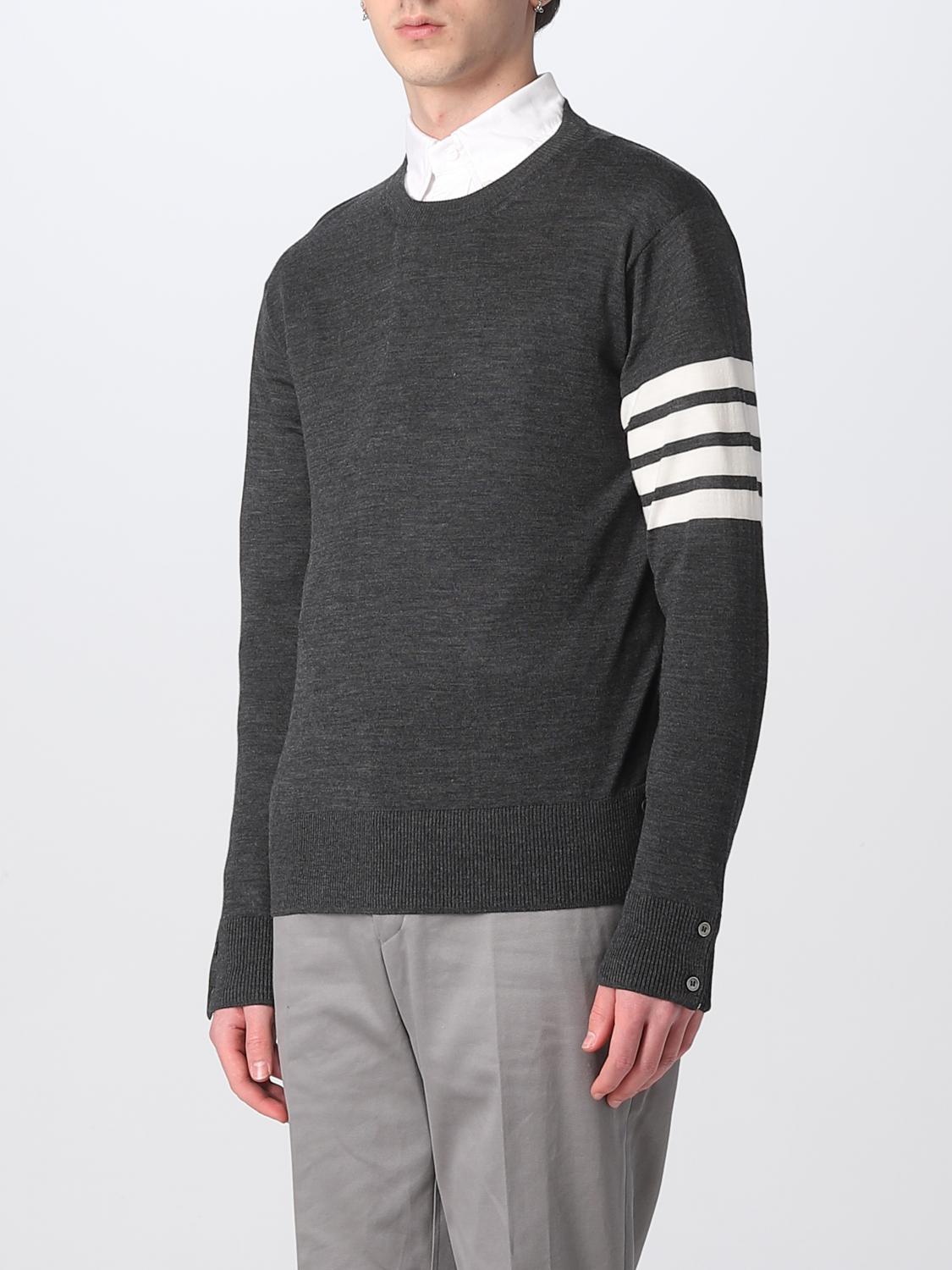 THOM BROWNE 毛衣: 毛衣 男士 Thom Browne, 灰色 1 - Img 4