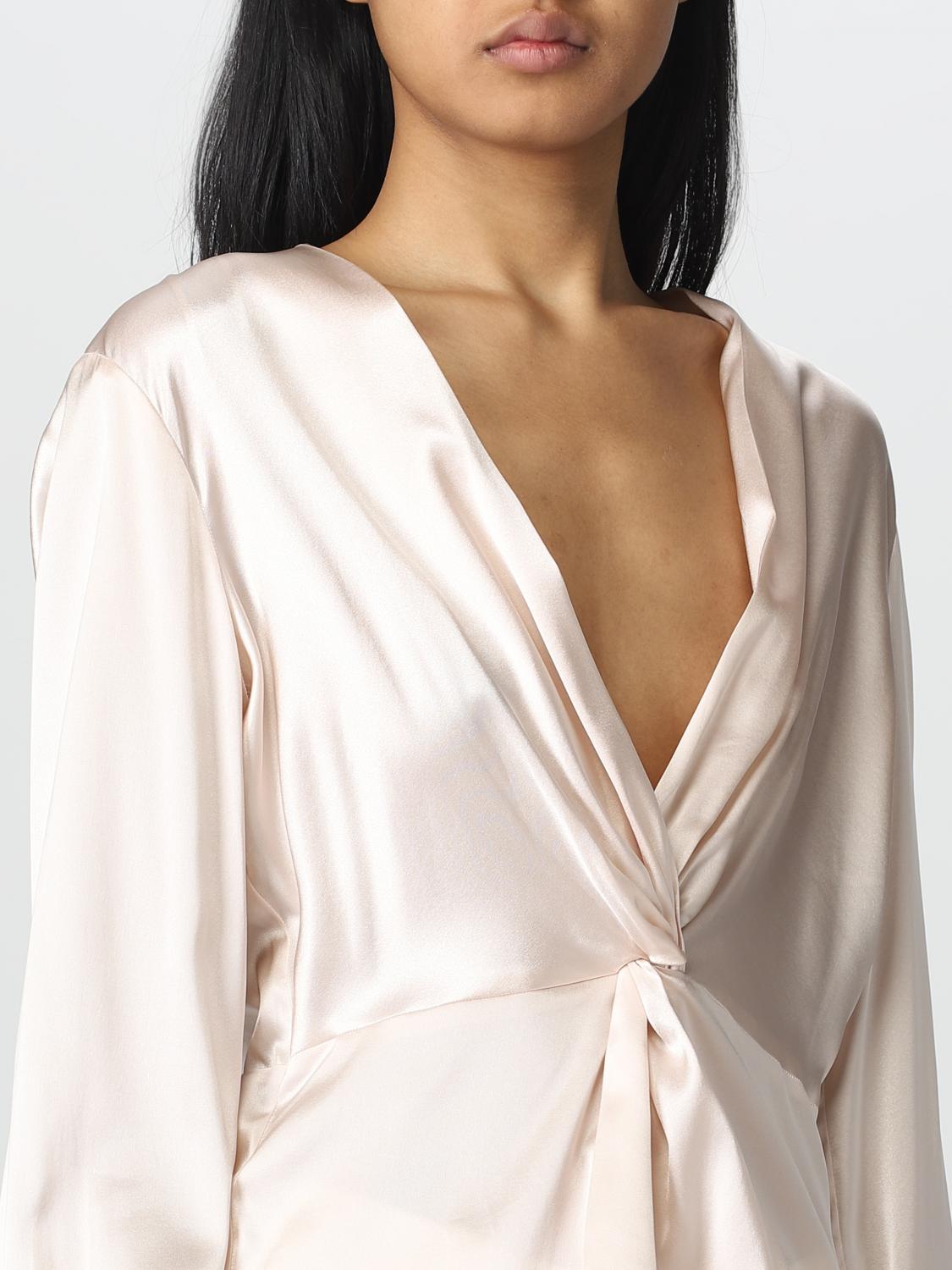 PINKO TOP: Blusa Baradero Pinko in seta satin, Rosa - Img 3